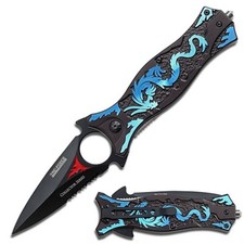 TAC Force Spring Assisted Knife - Dragon Dagger - BLUE(TF-707BL) picture