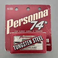 Vintage Personna 74 Tungsten Steel Razor Blades 10 Pack New Old Stock picture