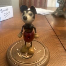 Vintage 1930s Disney Mickey Mouse Wood Composition Wood Figurine Fun-E-Flex  picture