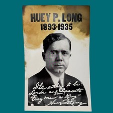 Huey P Long Memorial Broadside Poster Kingfish Louisiana Politics History picture