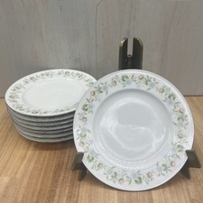 8 JOHANN HAVILAND - GERMANY - FOREVER SPRING RIMMED Dessert Bread Plates picture