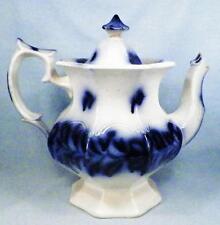 Persian Rose Flow Blue Coffeepot Teapot Ironstone Coffee Tea Pot Antique As Is picture
