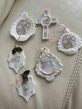 VTG Precious Moments Christmas Ornaments Set of 6 Collectible 90’s picture