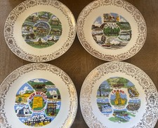 Vtg. 4-Souvenir State Plates Collectible West Virginia Nevada Idaho New Mexico picture