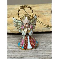 Alsan Victorian Enamelling Enamel Cloissone' Gold Gilt Winged Angel Bell picture