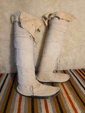 Jemez Pueblo Attributed Women’s Wrapped Moccasins Leggings Native American... picture