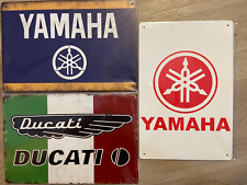 3  Sign Tin YAMAHA DUCATI BRAND MOTORCYCLE Wall Decor Vintage Metal Shop picture