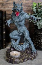 Ebros Gothic Werewolf Tea Light Candle Holder Statue Lycan Wolf Man Figurine picture