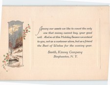 Postcard Holiday Best Wishes Embossed Card from Smith Kinney Company picture
