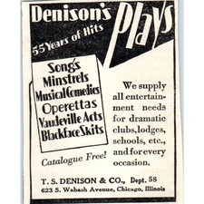 1931 Denison's Plays Catalog TS Denison & Co Chicago Advertisement ~2.5x3 SE6-1 picture
