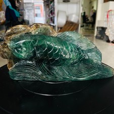 13.86LB Natural Crystal Fluorite Carved Lucky Koi – Spiritual & Energetic picture