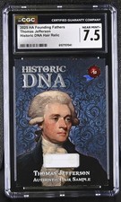 Thomas Jefferson Historic DNA Hair Relic /100 CGC 7.5 2025 HA Founding Fathers picture