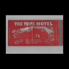 Full Length Matchbook Cover The Tops Motel Topeka KS picture