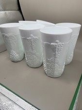 DRINKING GLASS EMBOSSED COLLECTABLE VINTAGE INDIANA GLASS COLONY HARVEST 6pcs. picture