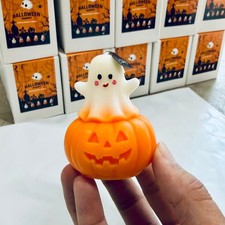 Halloween Ghost Pumpkin Candle Cute Jack O Lantern Table Decoration 7.5cm picture