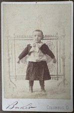 Antique Cabinet Card Photo Child Baker Columbus Ohio Victorian 1893 Portrait picture
