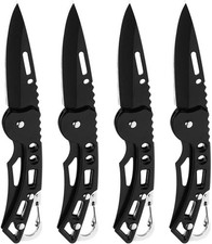 4 Pack Bulk Folding Pocket Knife Keychain (Black) picture