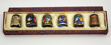 Vintage Original Decorative Sewing Thimbles with Presentation Box picture