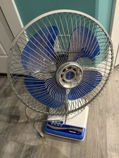 Vintage Toshiba Es-52c Oscillating Electric Fan 4 Blue Blades. Read Description  picture
