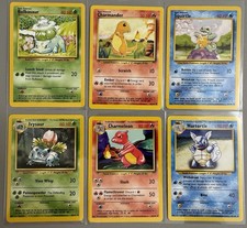 VINTAGE Lot of 6 - 1999 Pokemon Base Set - Charmander Bulbasaur Squirtle picture