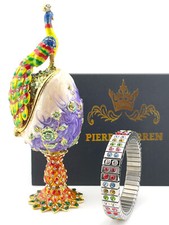 Designer Fabergé egg jewelry box Faberge egg 24k Gold Fabergé Anniversary gift picture