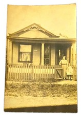 Antique RPPC Photo Postcard 1910s Child Rubay 5 Years Old House 510 Picket Gate picture