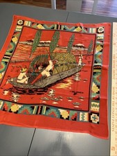 Vintage Mexican Scarf Hecho En Mexico B12AA Boat Hombres picture