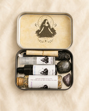NYX Goddess Mini Travel Altar Kit Handmade Ritual Oil Spray Crystal Herb Set picture