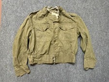 Vintage 1952 British Army Denim Blouse Jacket Olive Green Workwear (No. 10) picture