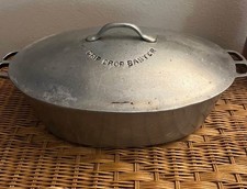 1917-1922 Wagner Ware Oval Roaster #3  w/ Original Drip Drop Baster Lid RARE picture