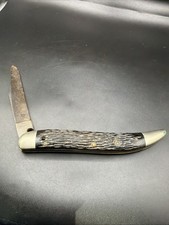 Vintage 1940s Queen Cutlery Crown Q Texas Toothpick Pocket Knife Project As Is picture