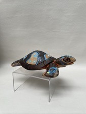 Hand-carved and Hand-painted Wood Turtle 6.5 x 3.75 in Unmarked picture
