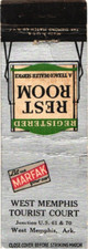 West Memphis Tourist Court AR Vintage Matchbook Cover Texaco Marfak 1960s picture