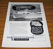 1954 Print Ad Nordberg Gas Marine Engines Morton Johnson Sport Cruiser Boat picture