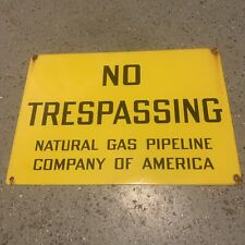 Vintage “No Trespassing” Gas & Oil Antique Porcelain Sign   NICE     L@@K picture
