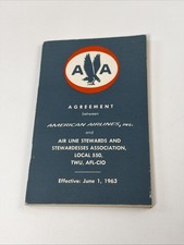 American Airlines Stewardess Agreement Book TWU Local 550 Astrojet Union - 1963 picture