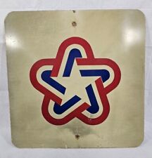 Vintage 1976 Bicentennial Revolution Star America USA Street Metal Sign 18