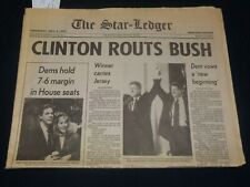 1992 NOVEMBER 4 THE STAR-LEDGER NEWSPAPER - CLINTON ROUTS BUSH - NP 4907 picture