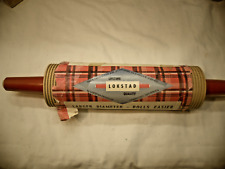 Vtg Lokstad Wood Rolling Pin Lefse Flatbread Textured Red Handles picture