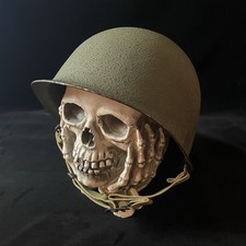 WWII Front seam Swivel bale USM1 Steel Helmet OD Green US Military picture