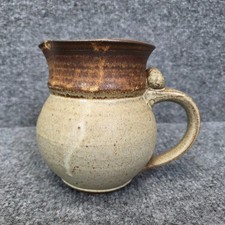 Artisan Handcrafted Stoneware Pitcher Signed Primitive MCM Mid Century VTG picture