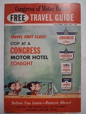 1961 CONGRESS Motor Hotels TRAVEL GUIDE SIXTIES Vintage Motels picture