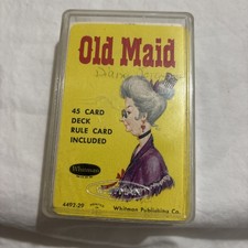 Vintage 1960’s Old Maid Playing Cards #4492:29 with clear case Complete picture