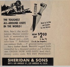 1948 Print Ad Marine Combat Knives Made by Ka-Bar,Camillus Sheridan LA,CALIF picture