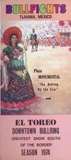 1974 Tijuana Bullfight Season Promo Program Plaza Monumental & El Toreo Map picture