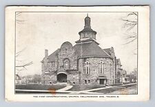 Toledo OH-Ohio, First Congregational Church, Antique Vintage Souvenir Postcard picture
