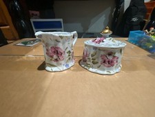 Royal Elfreda Vintage Fine Porcelain Floral Creamer and Sugar Bowl with Lid picture