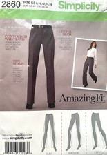 Simplicity Amazing Fit Collection Misses' Pants Pattern 2860 Size 8-16 UNCUT picture
