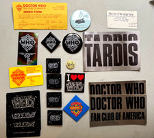 Lg Lot 80's Vintage DOCTOR WHO Fan Club Membership Cards,Pins,Stickers,etc New picture