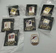 Vintage USA Olympic Team 8 Pin Set Sports Olympic Rings 7 Carded picture